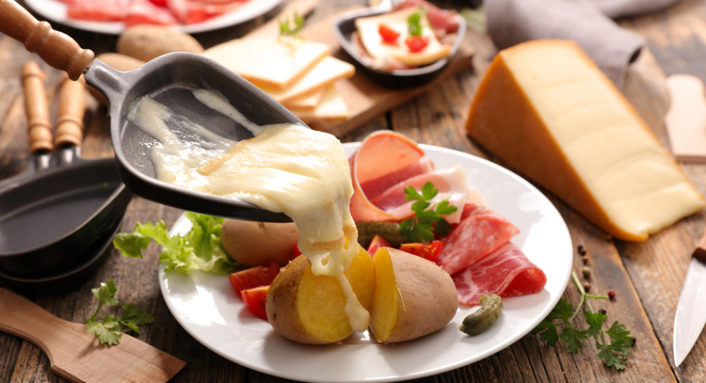 A plate of food on a table