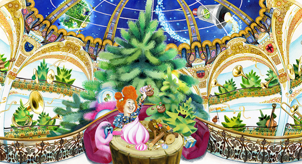 A close up of a carousel