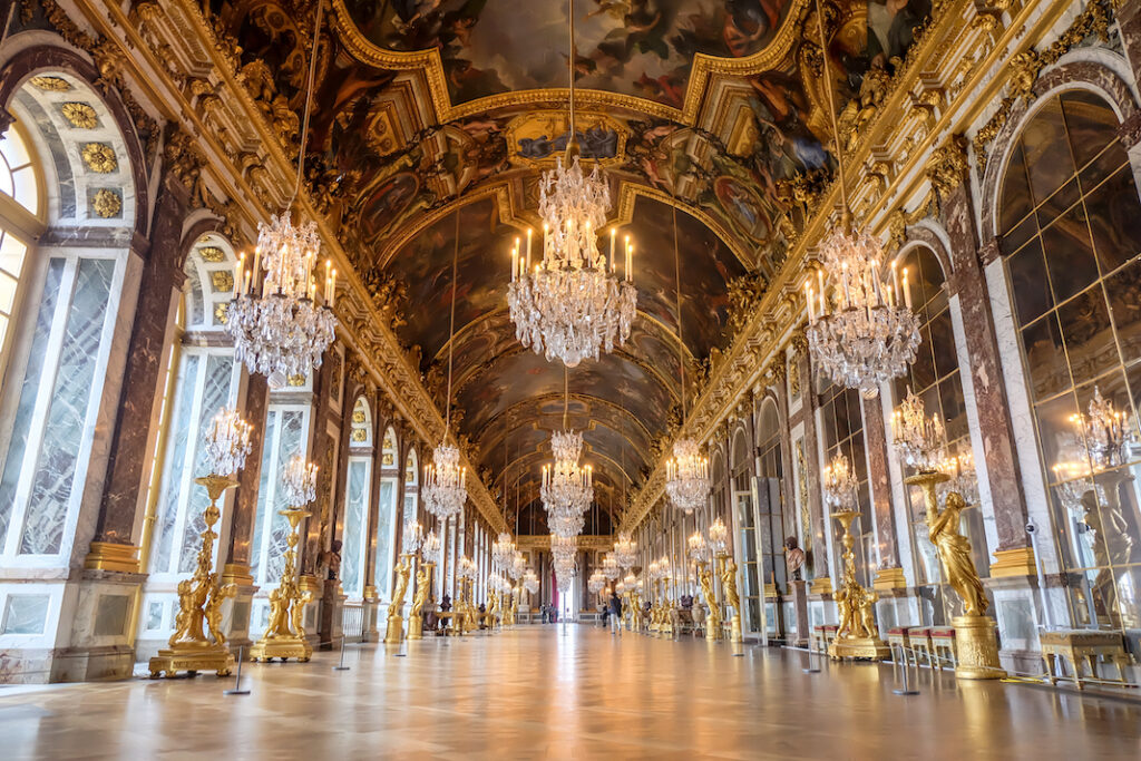 Hall of Mirrors in the palace of Versailles, France, September 2017