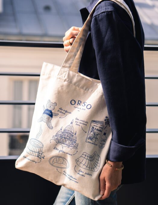 Orso Hotels Paris tote bag with monuments. 