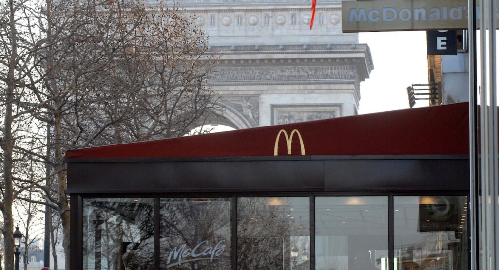 McDonald's in front of the Arc de Triomphe in Paris.