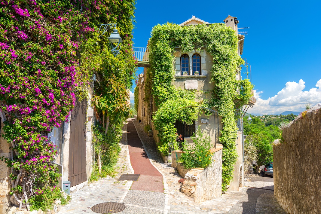 beautiful architecture in Saint Paul de Vence in Provence, south France