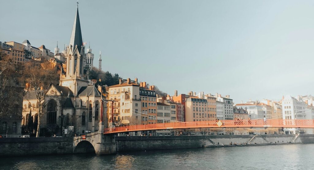 View of Lyon from the Saone River.