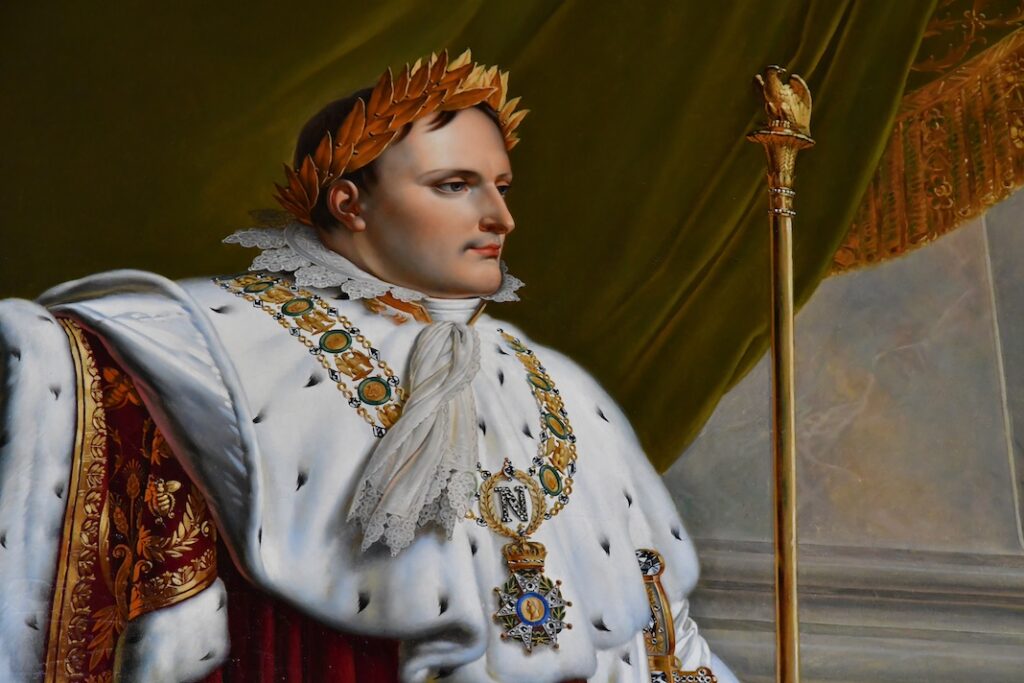 Portrait of Napoleon in ermine cloak and crown