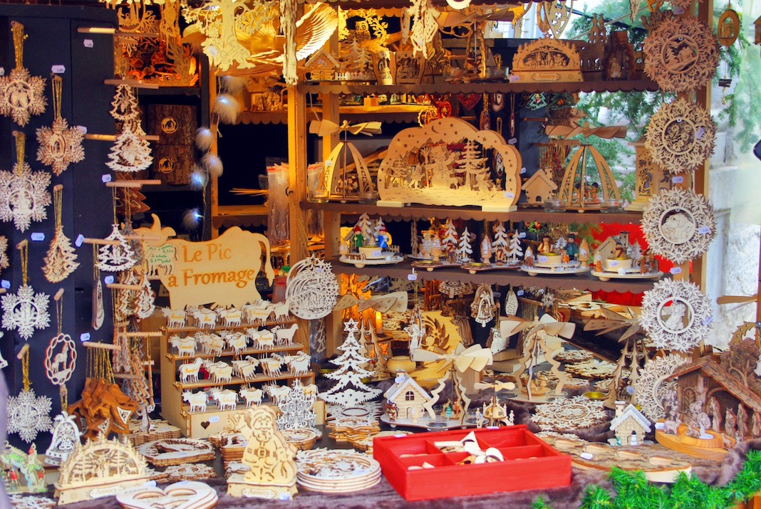 Christmas stall at Annecy Christmas Market