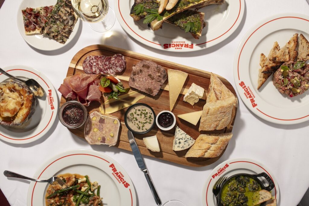 Charcuterie board and other dishes