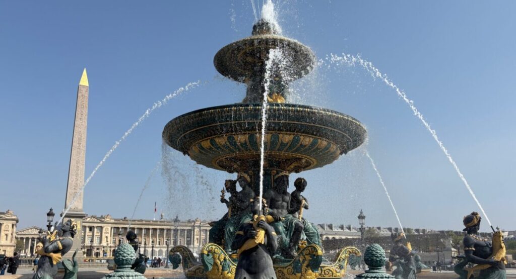 Breathtaking fountain at Place de la Concorde.