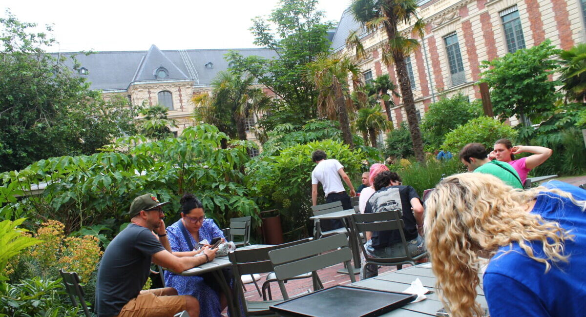 Exterior garden cafe of BNF