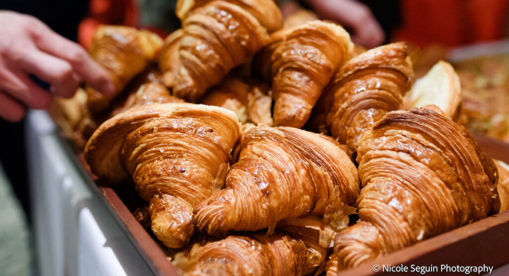 Pile of fresh croissants