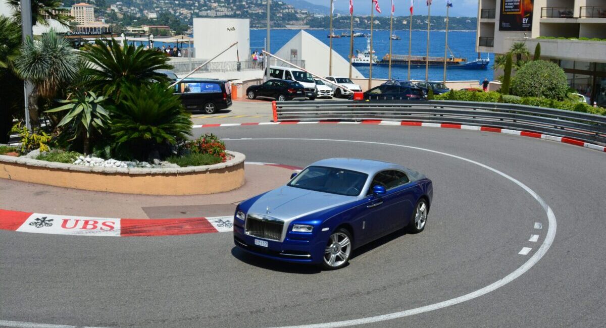 blue car in monaco