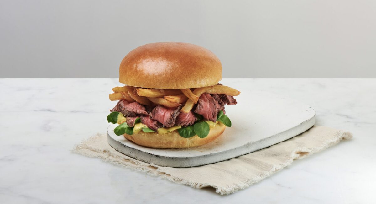Burger filled with steak