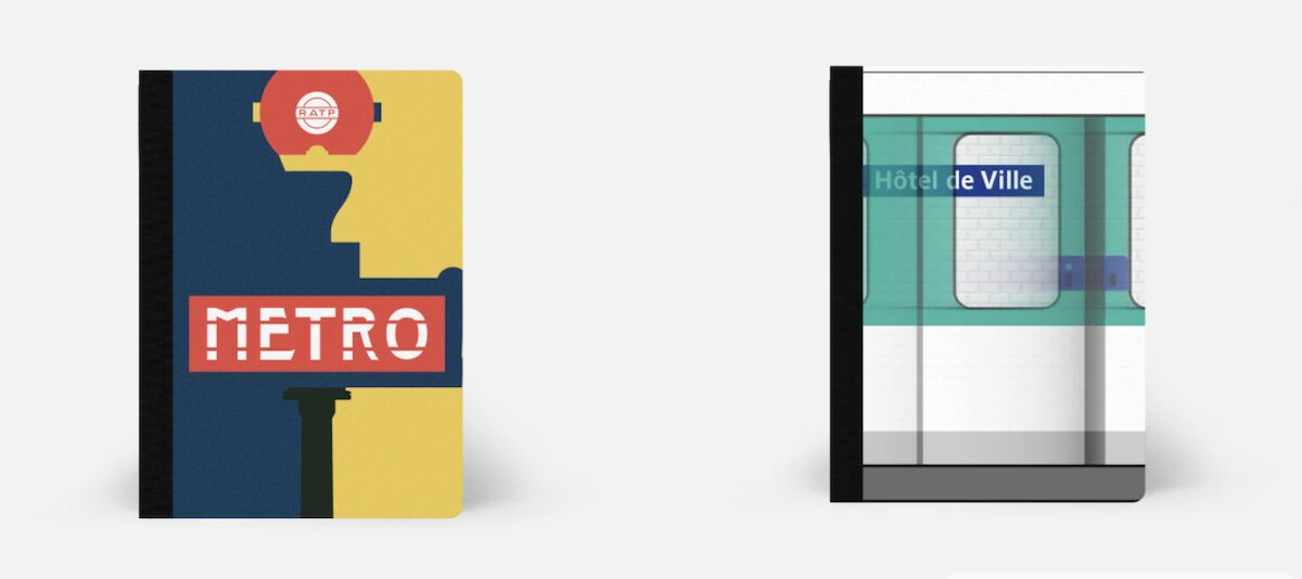 Notebooks with Paris Metro on cover