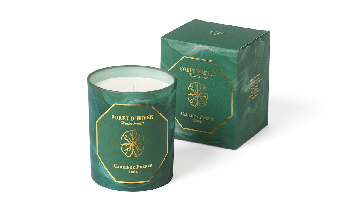 Candle in green holder with matching box