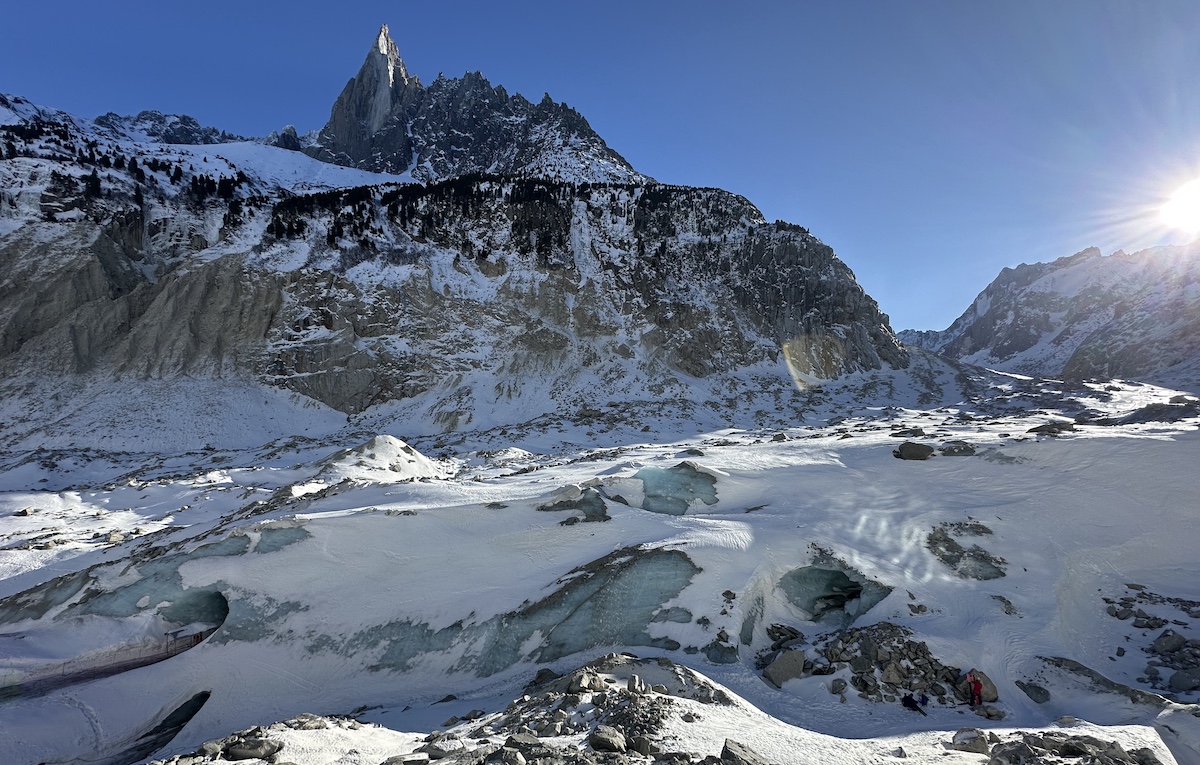 View of the Mer de Glace glacier in France