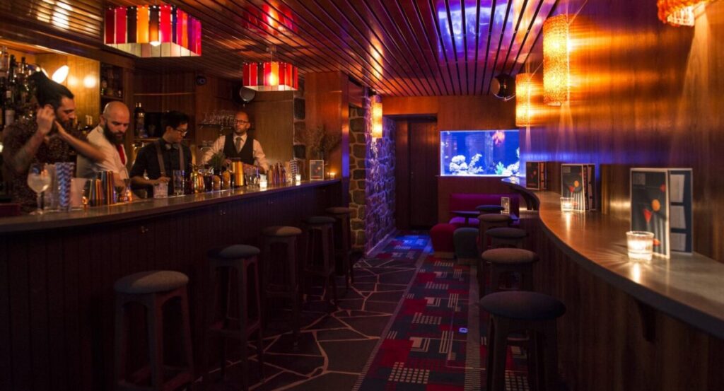 Bluebird bar in Paris.