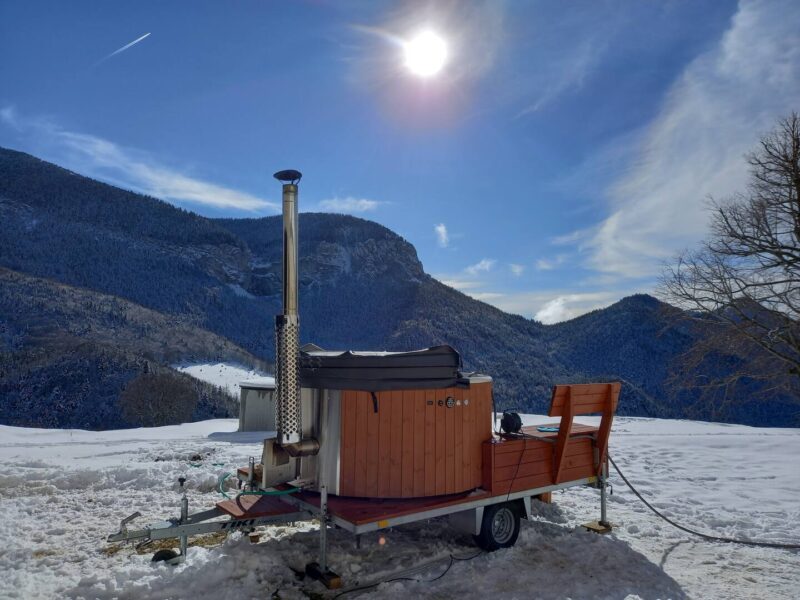 jacuzzi at french farmhouse in the alps