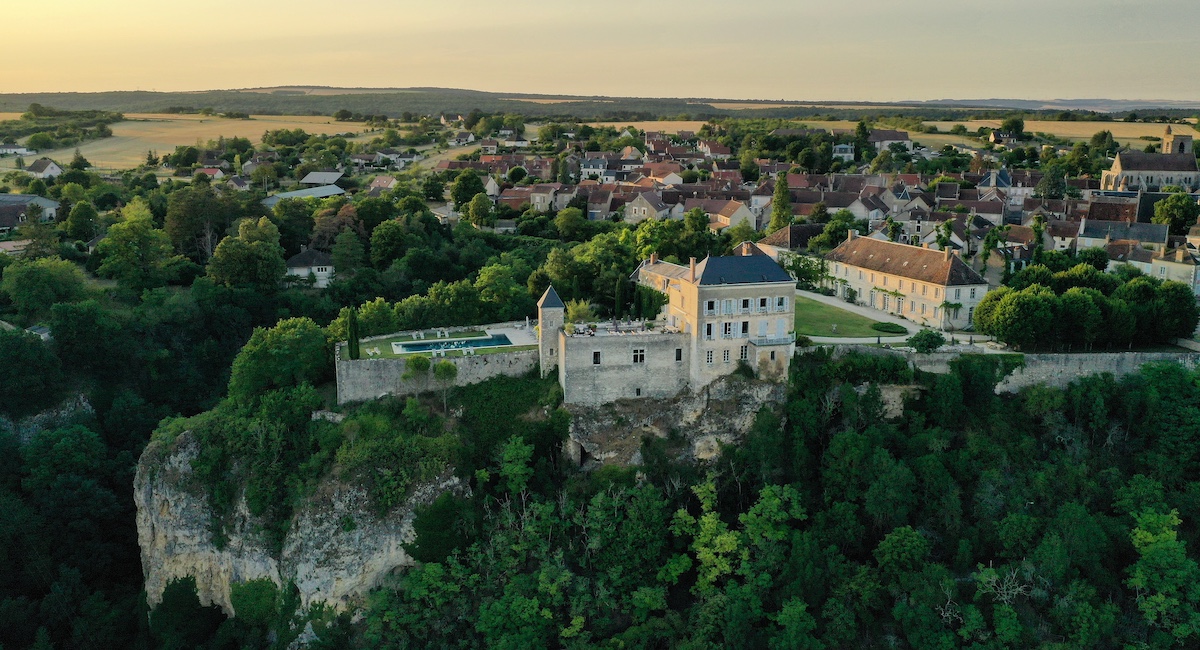 A cliffside château in Burgundy