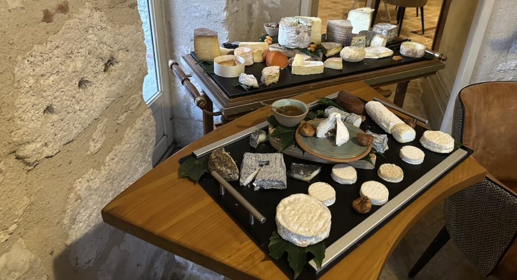Assortment of cheeses from the Dordogne at Les Fresques restaurant