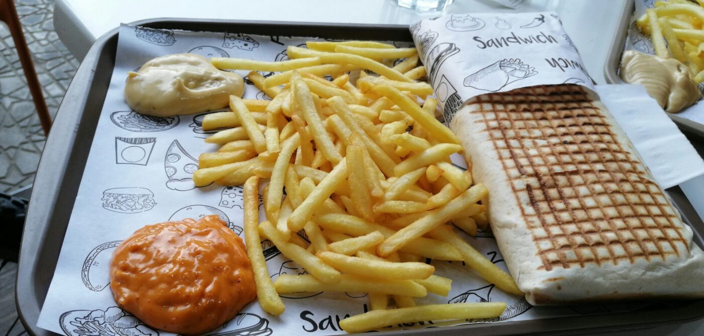 fries and a wrap