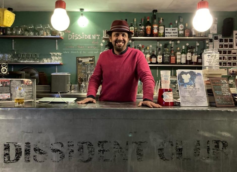 man at bar in paris
