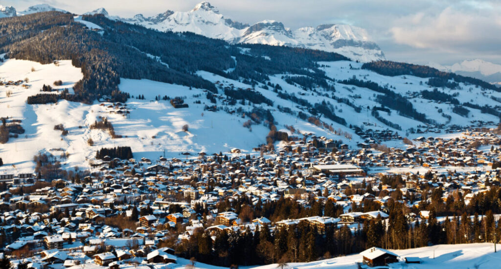 View from Above on Mountain Village of Megeve