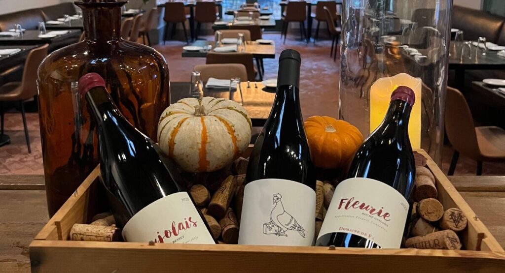 Beaujolais wine selection.