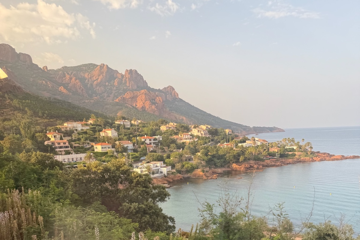 View from train window of Antibes