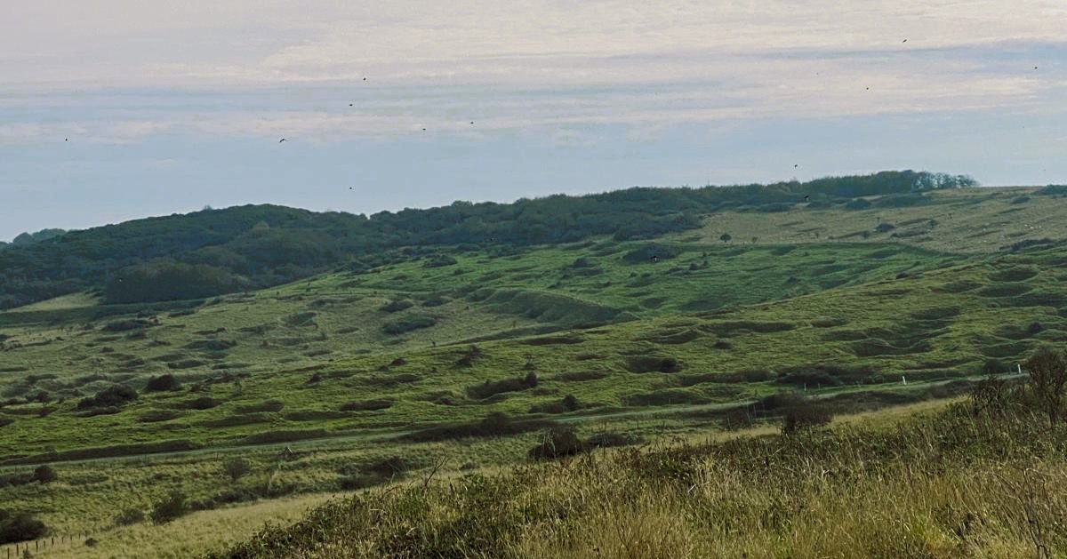 Fields by the sea in Sangatte