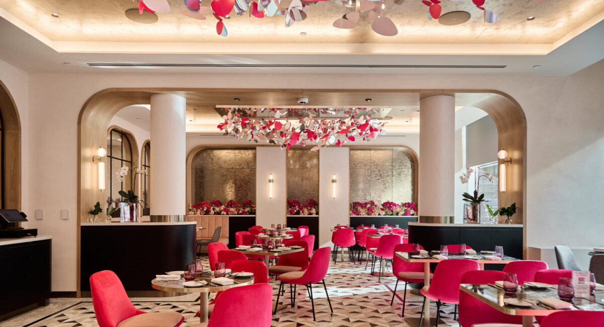 Fauchon restaurant with pink chair