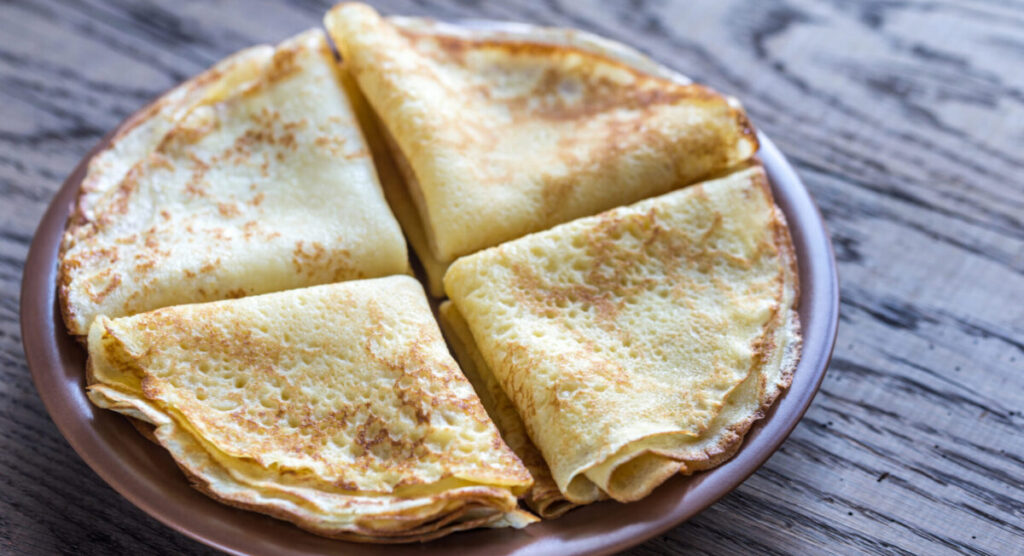 Stack of folded crepes.