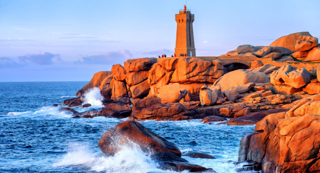 Lighthouse of Ploumanach on Cote de Granite Rose, Brittany.