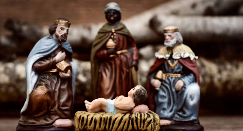 The three kings adoring the Child Jesus.