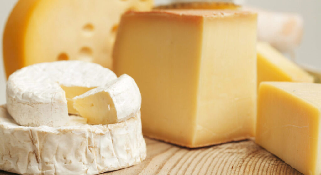 Various types of cheese composition.