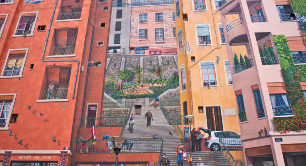 Canuts mural, in the Croix-Rousse district of Lyon.