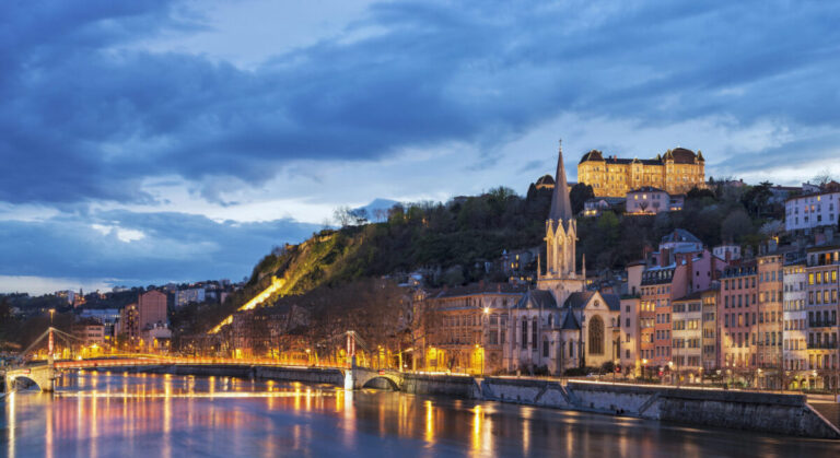 River saone at night.