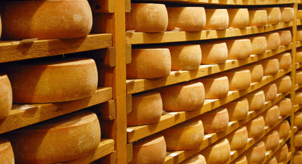 Cheese raclette in refining.