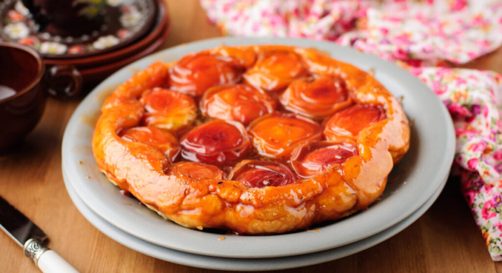 Peach and Thyme Tart Tatin.