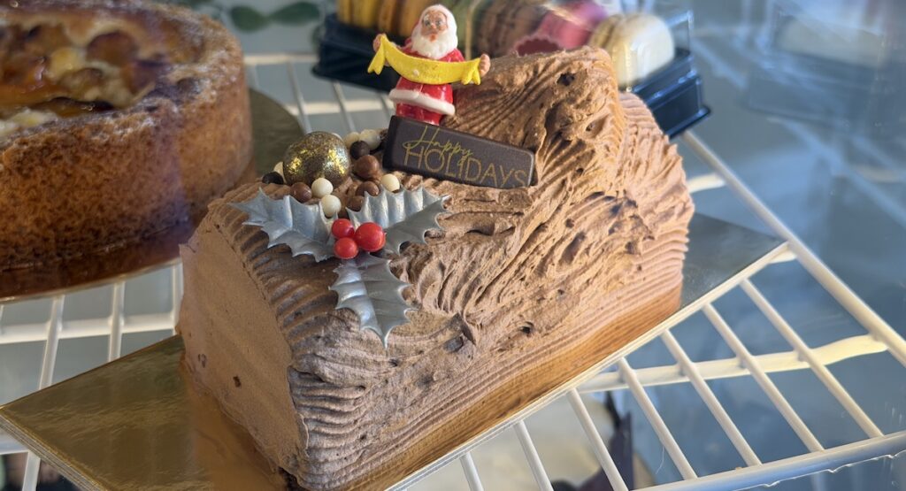 Chocolate Yule log.
