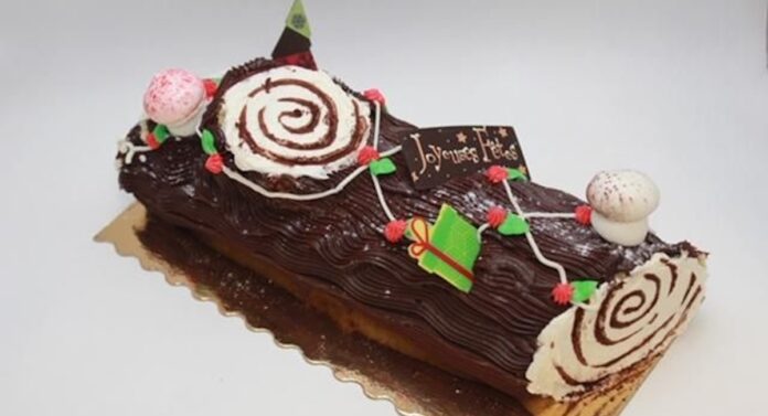Chocolate Yule log.