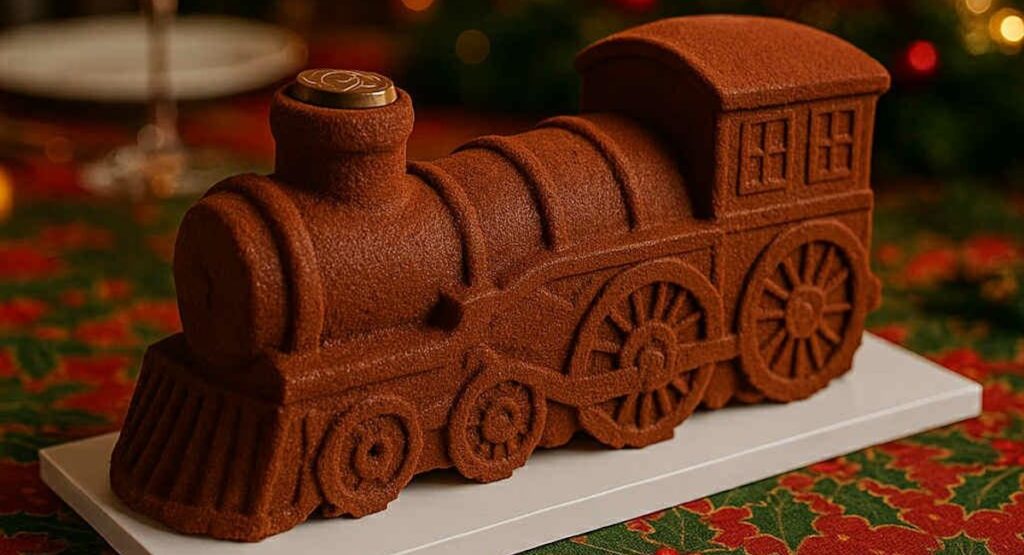 Chocolate Yule log.
