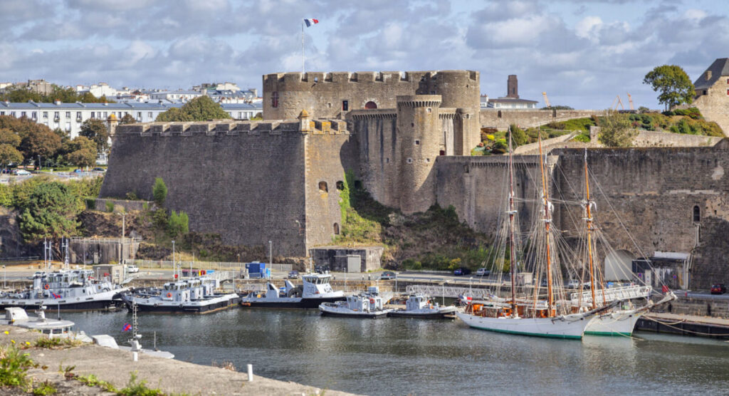Old castle of city Brest, Brittany.