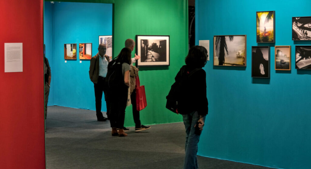 Photography exhibition in a museum.
