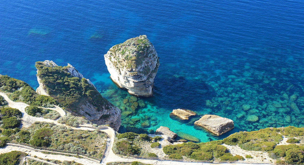 View of Bonifacio's Grain de Sable from above.