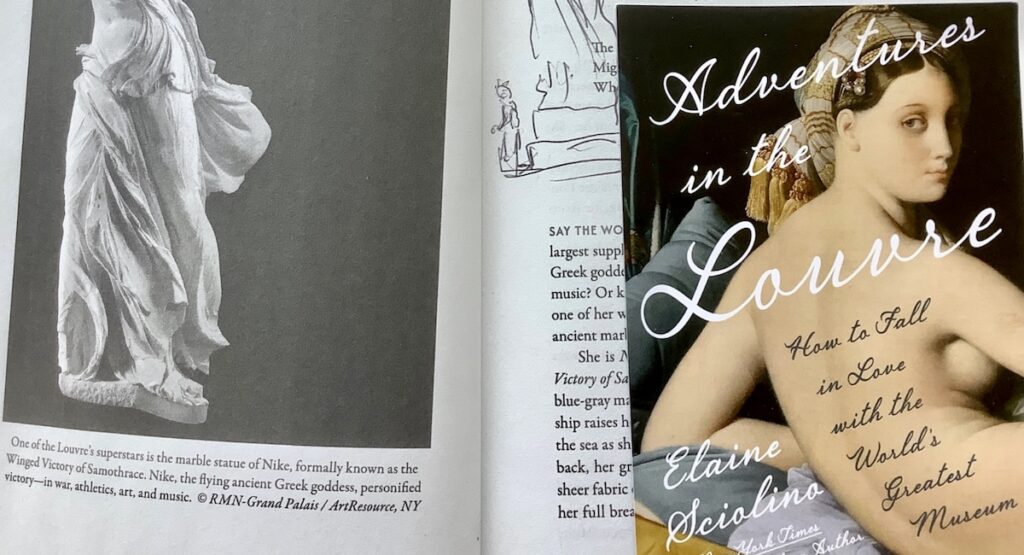 Book cover on top of open book pages with art photographs.