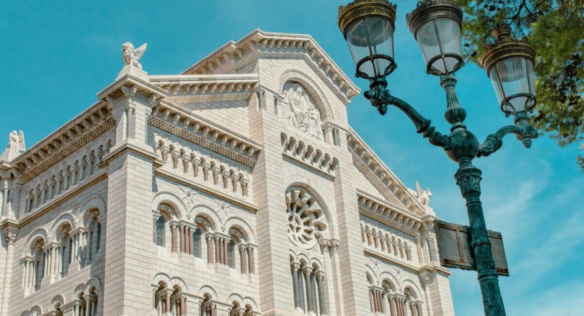 cathedral against blue sky in monaco