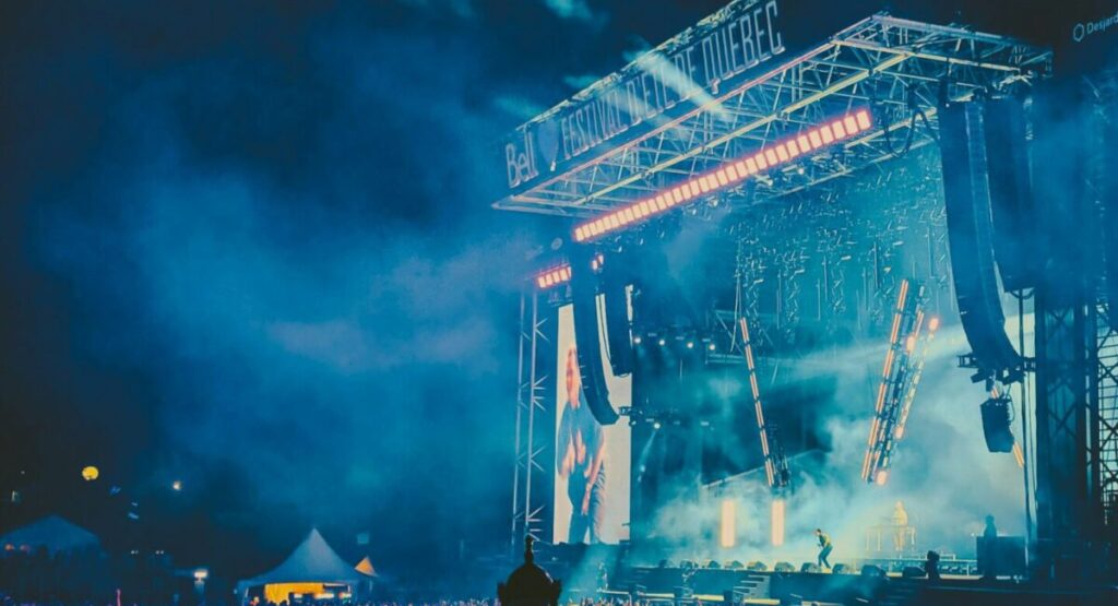 A nighttime festival scene.