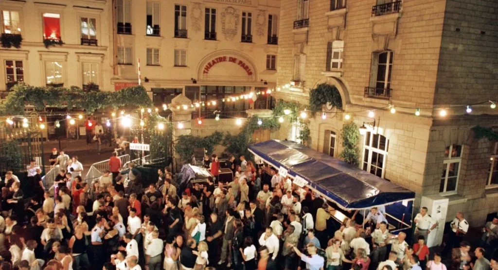 People partying during the firefighter's ball. 