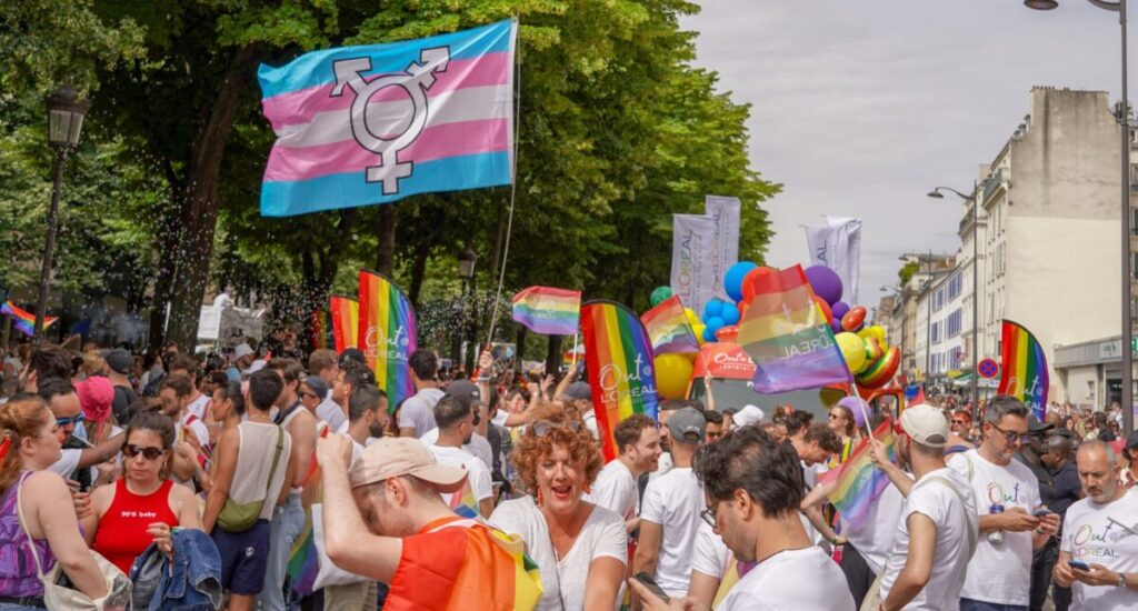 LGBTQ+ demonstration in Paris.