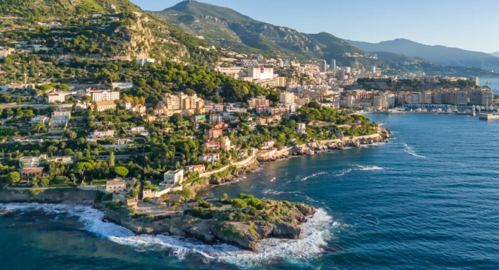 Aerial view of the French Riviera.