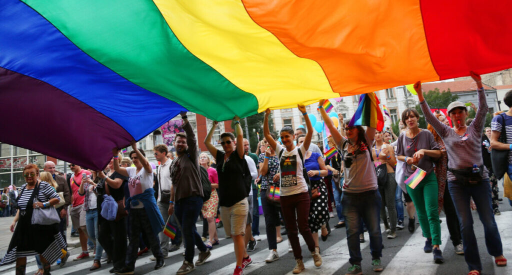 LGBTQ+ demonstration.